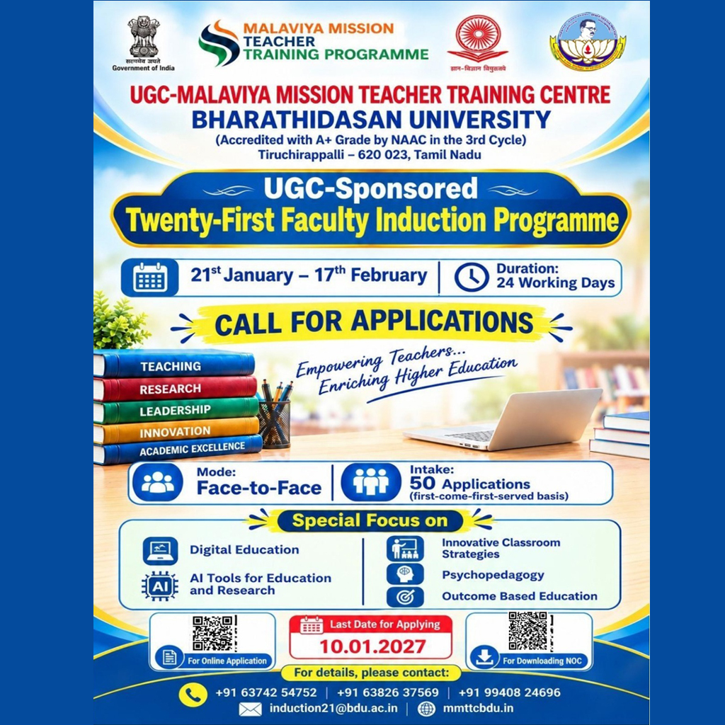 Call For Application UGC-SPONSORED “Twenty-First Faculty Induction Programme" (Offline - Four Weeks)